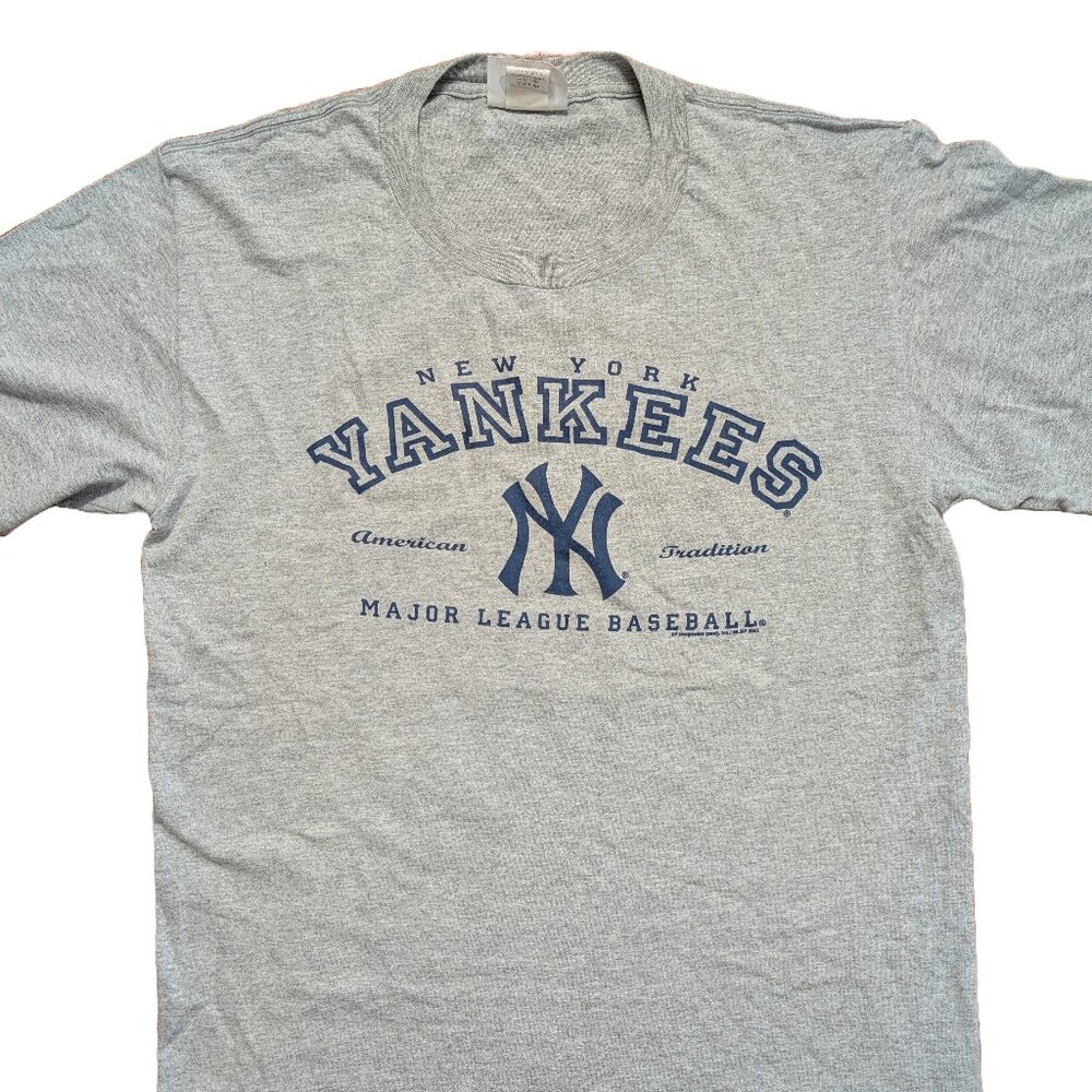 Vintage CSA New York Yankees Short Sleeve T Shirt Men's Med Gray Blue Baseball